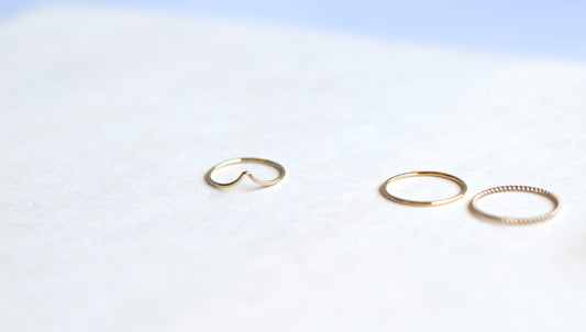 14K Gold Thin Chevron Ring- Minimalistic and Dainty Jewelry